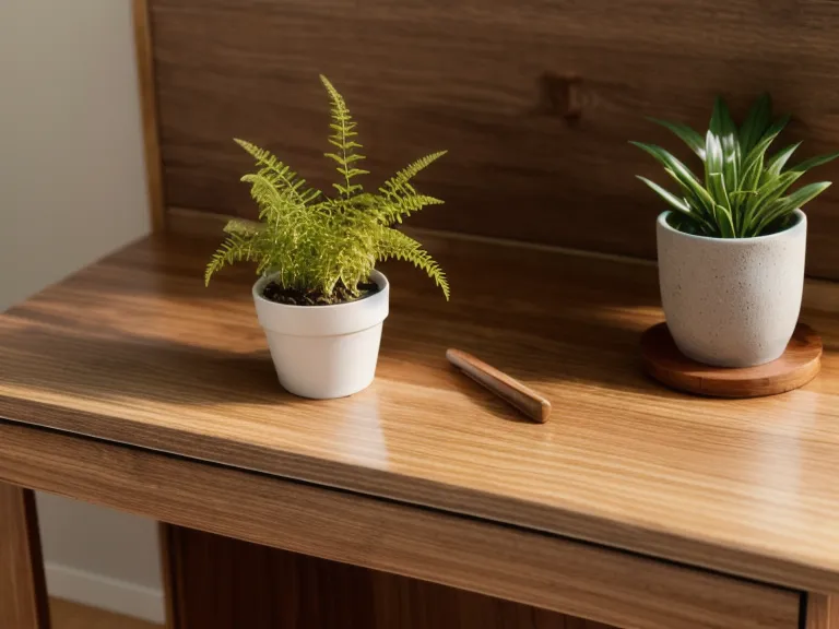 Computadora cerrada junto a una planta pequeña al atardecer, cierre del ciclo de transmutación energética